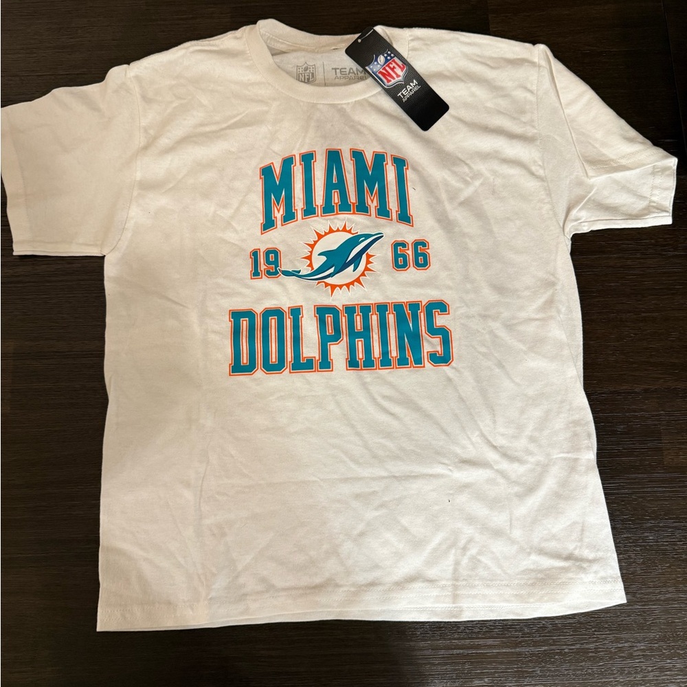 Women's Miami Dolphins White Cropped T-Shirt- Size M- NWT